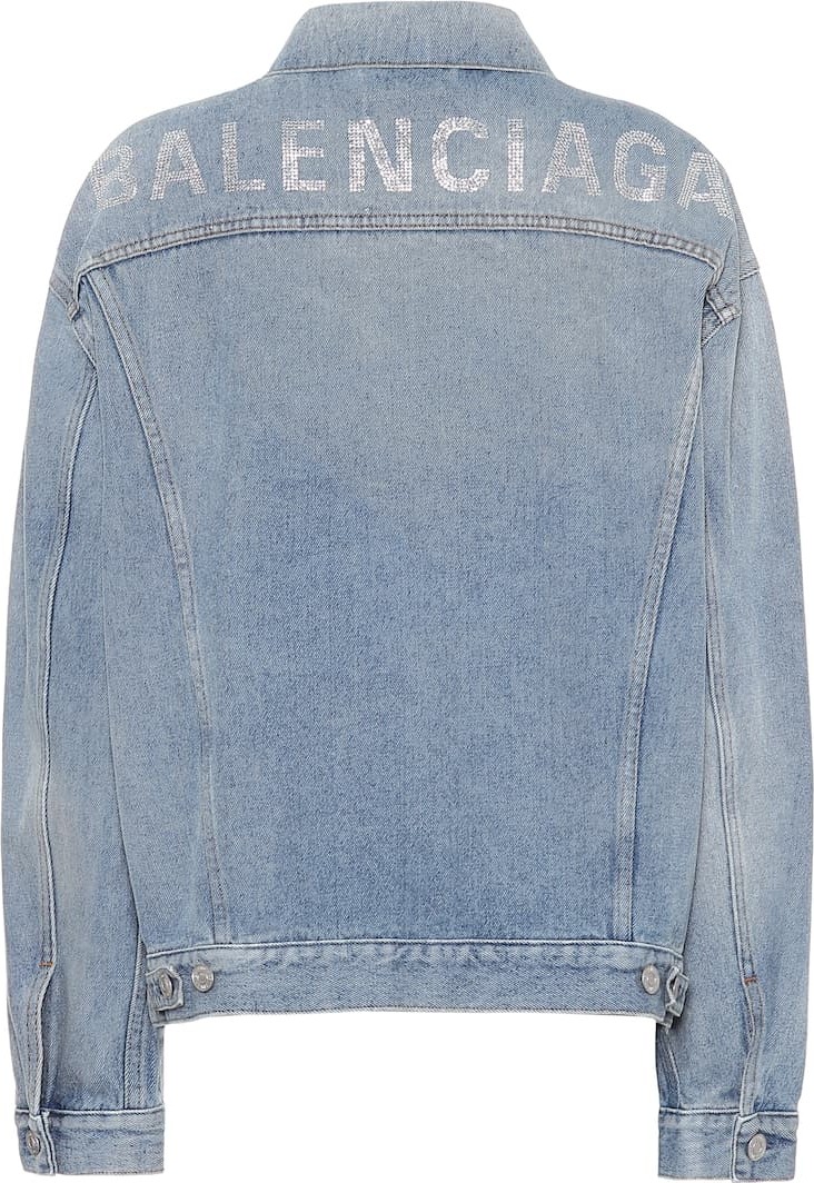 Balenciaga Logo embellished denim jacket