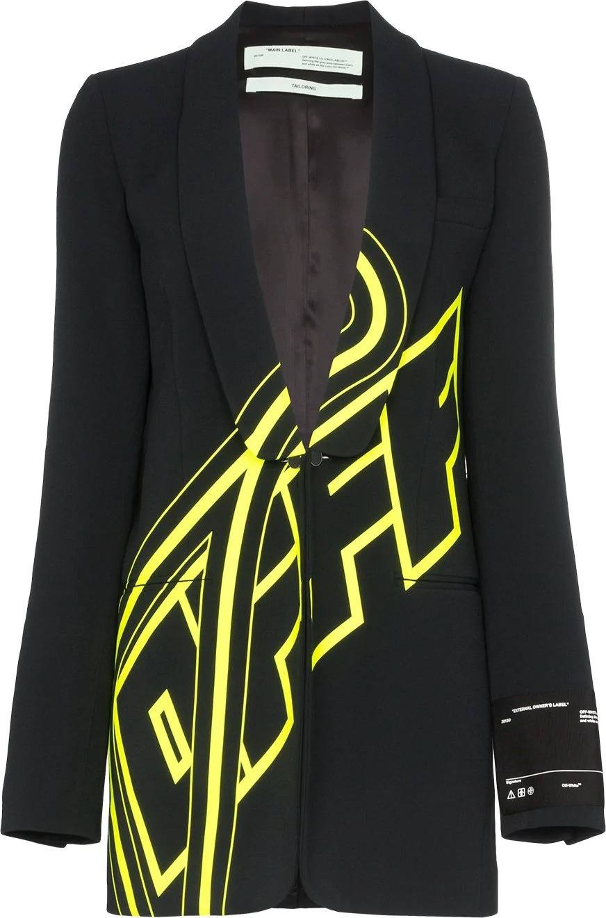 Off White Logo-print relaxed-fit blazer jacket