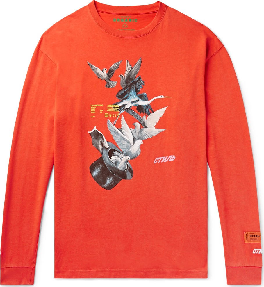 Heron Preston Oversized Logo-Embroidered Printed Cotton-Jersey T-Shirt