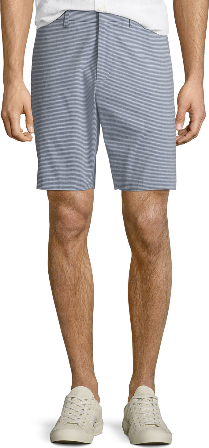 Theory Men's Evan Oxford Striped Shorts