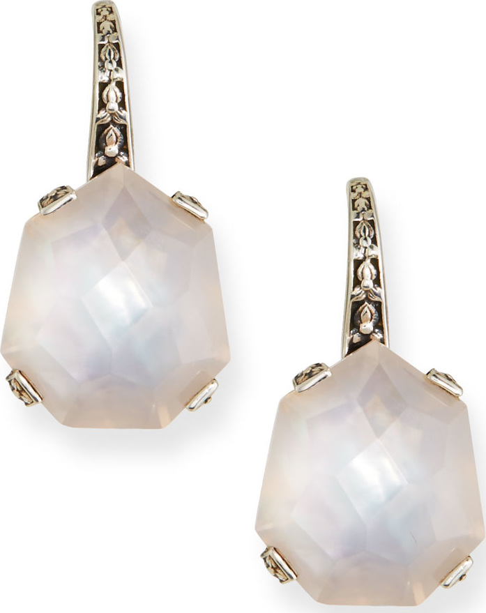Stephen Dweck Freeform Rose Quartz/Mother-of-Pearl Earrings