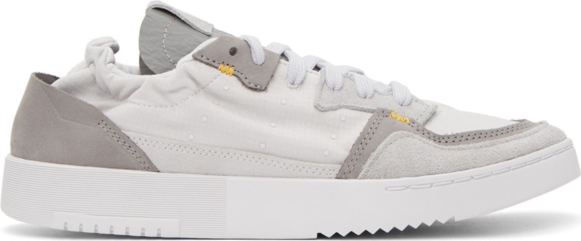 BED J.W. FORD Grey & White adidas Originals Edition Supercourt Low-Top Sneakers