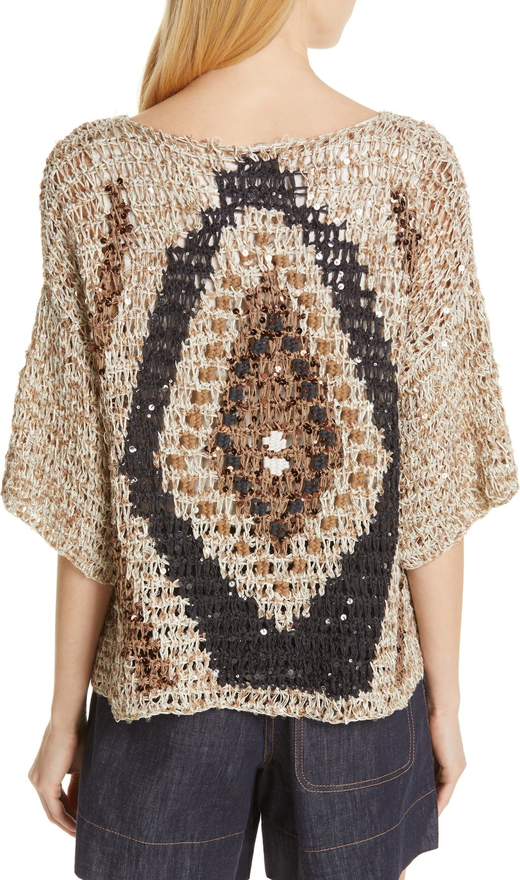 Brunello Cucinelli Sequin Open Knit Sweater