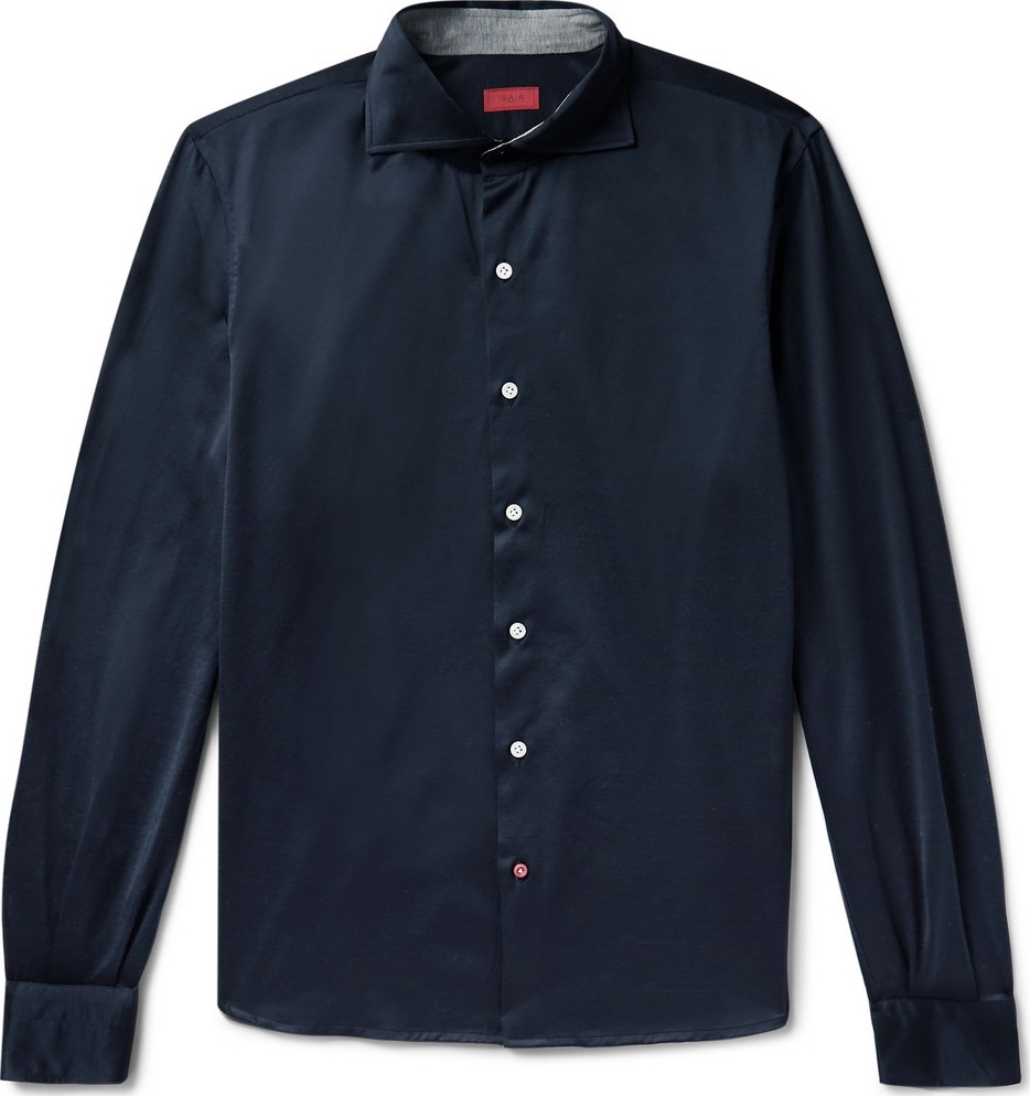 Isaia Slim-Fit Cotton-Jersey Shirt