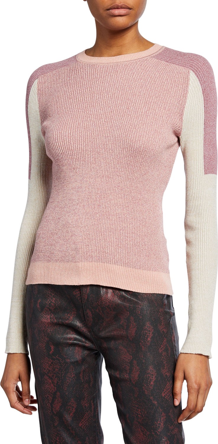 Rag & Bone Tia Colorblock Crewneck Rib Sweater