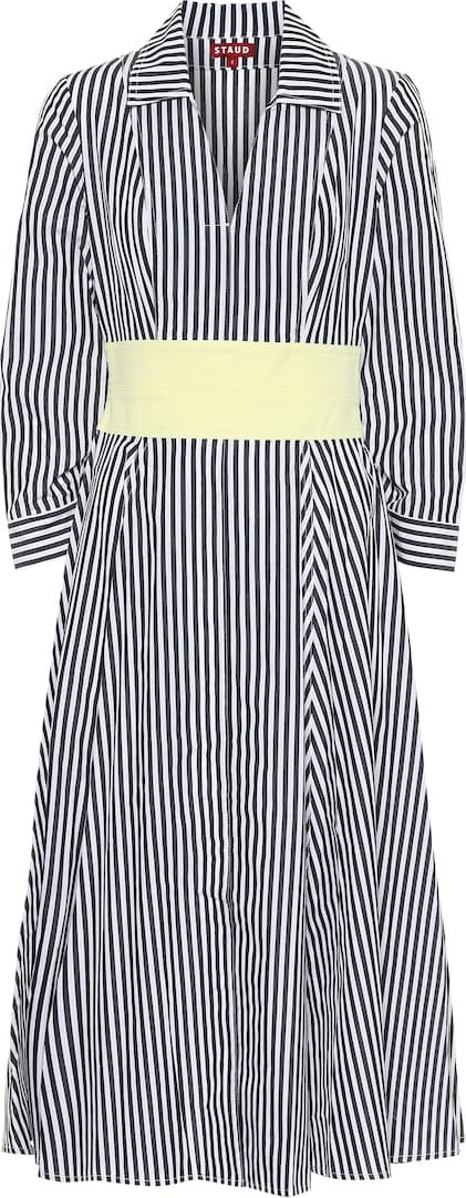 Staud Harper striped cotton shirt dress