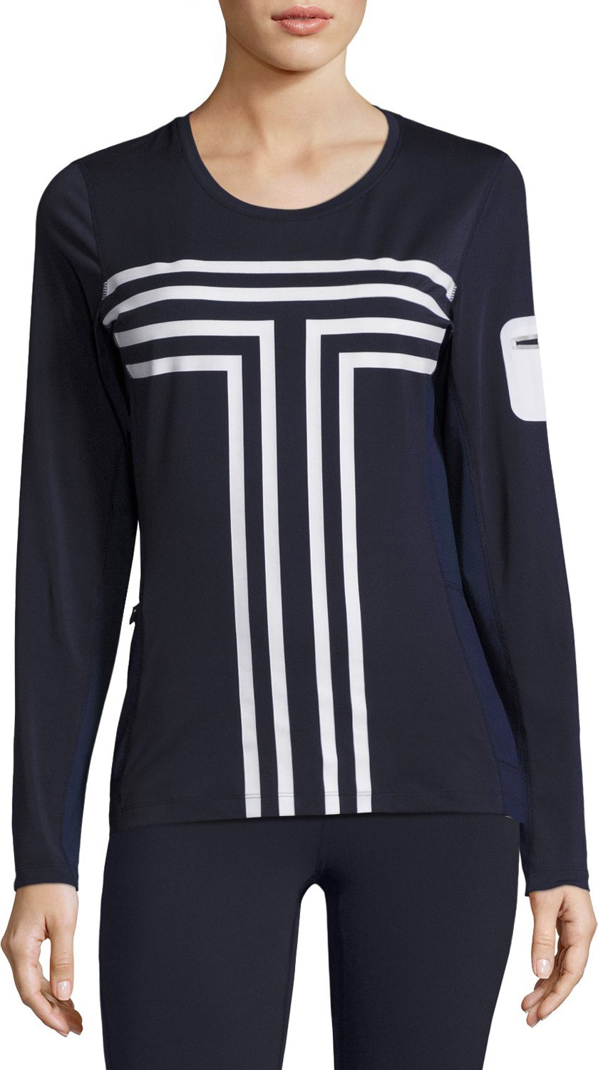 Tory Sport Long-Sleeve Performance Graphic Top