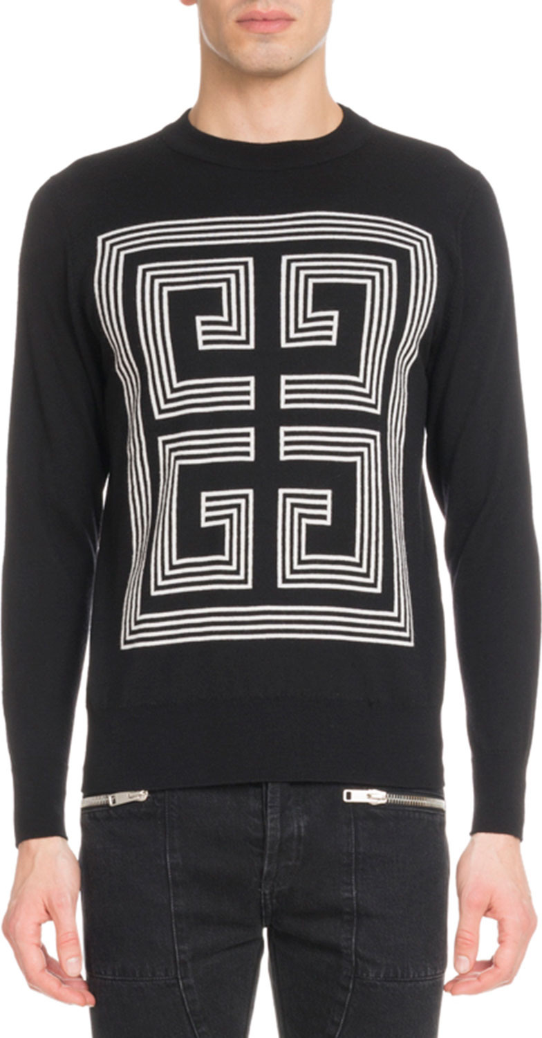 Givenchy Men's 4G Logo Intarsia Wool Sweater