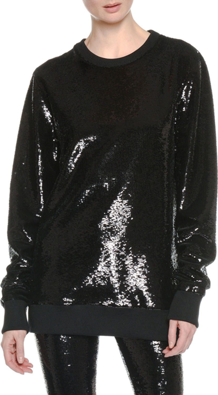 TOM FORD Crewneck Long-Sleeve Sequin Sweatshirt