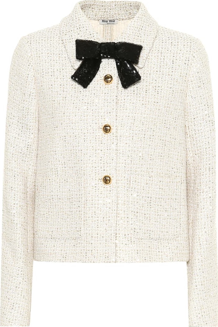 Miu Miu Embellished tweed jacket