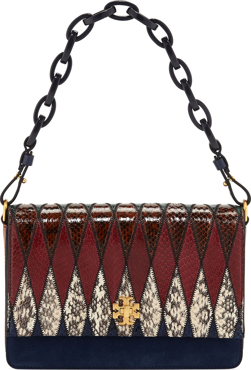 Tory Burch Kira Pieced Exotic Snakeskin Shoulder Bag