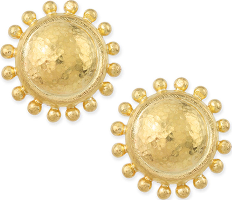 Elizabeth Locke Granulated Dome Stud Earrings