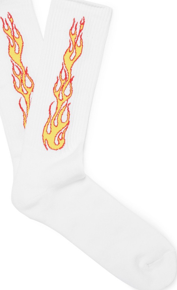 Palm Angels Intarsia Stretch Cotton-Blend Socks