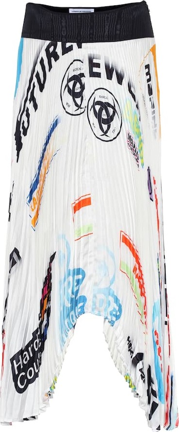 Marine Serre Logo pleated midi skirt