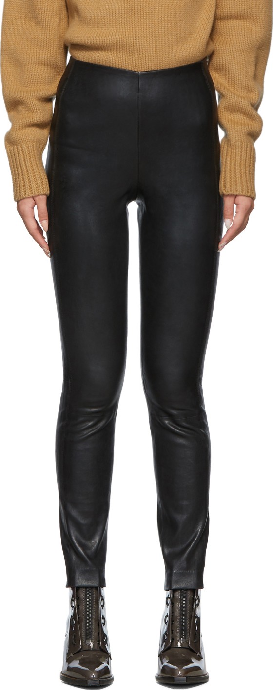 Rag & Bone Black Leather Simone Trousers