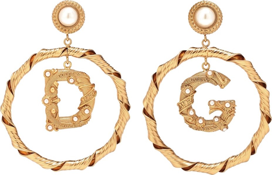 Dolce & Gabbana Embellished clip-on hoop earrings