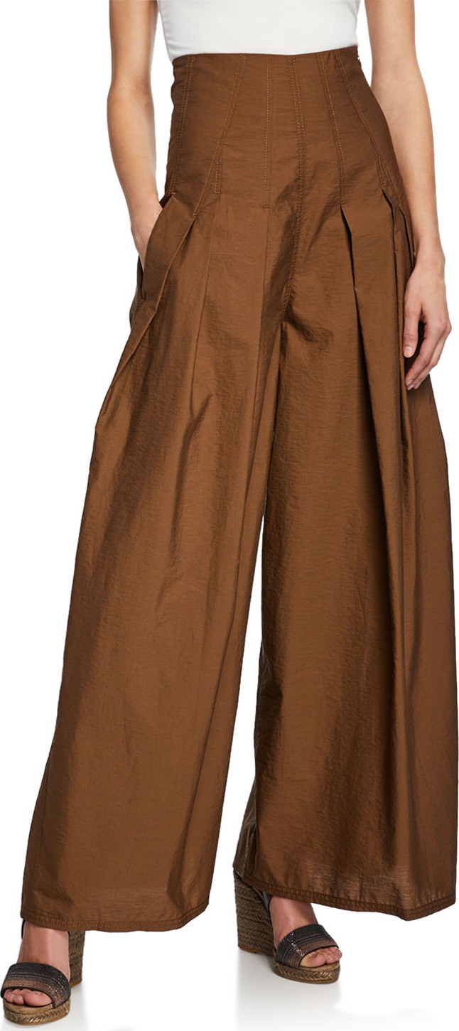 Brunello Cucinelli Crinkled Cotton Skirt Pants
