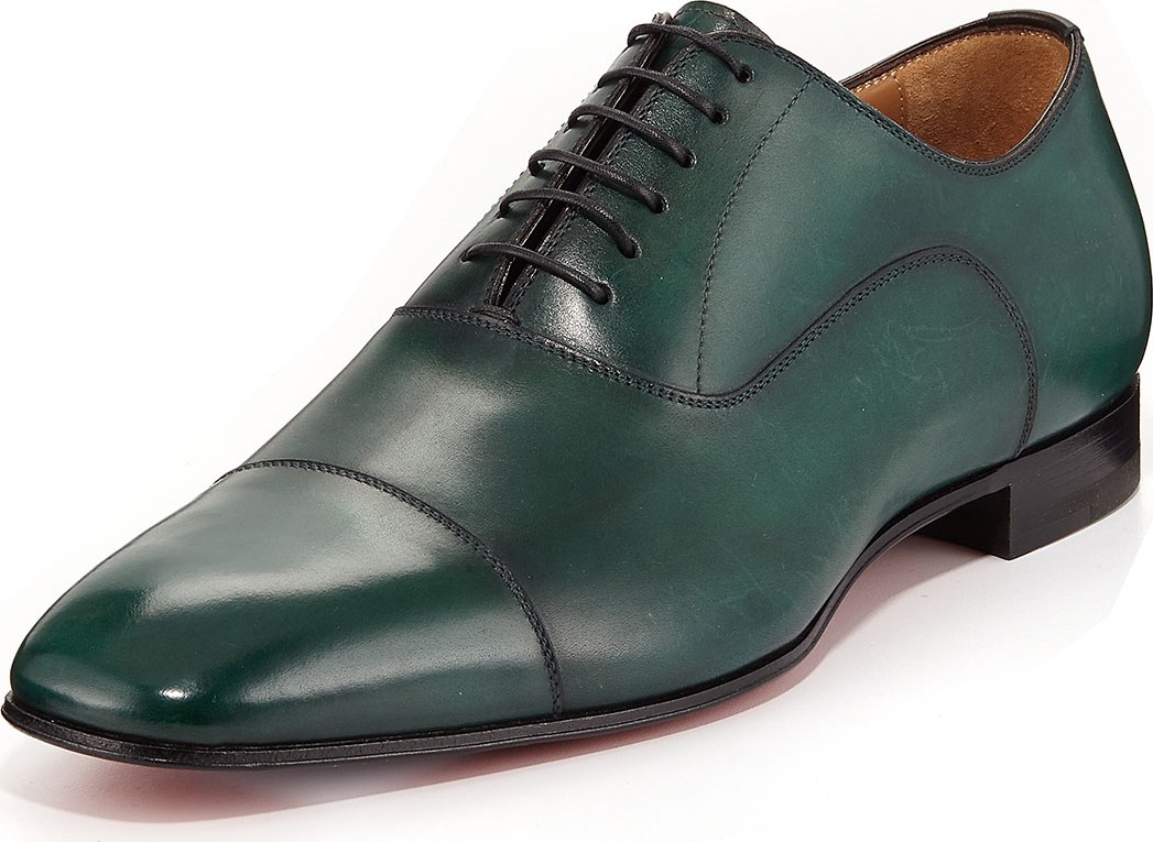 Christian Louboutin Greggo Patina Calf Leather Red Sole Oxford