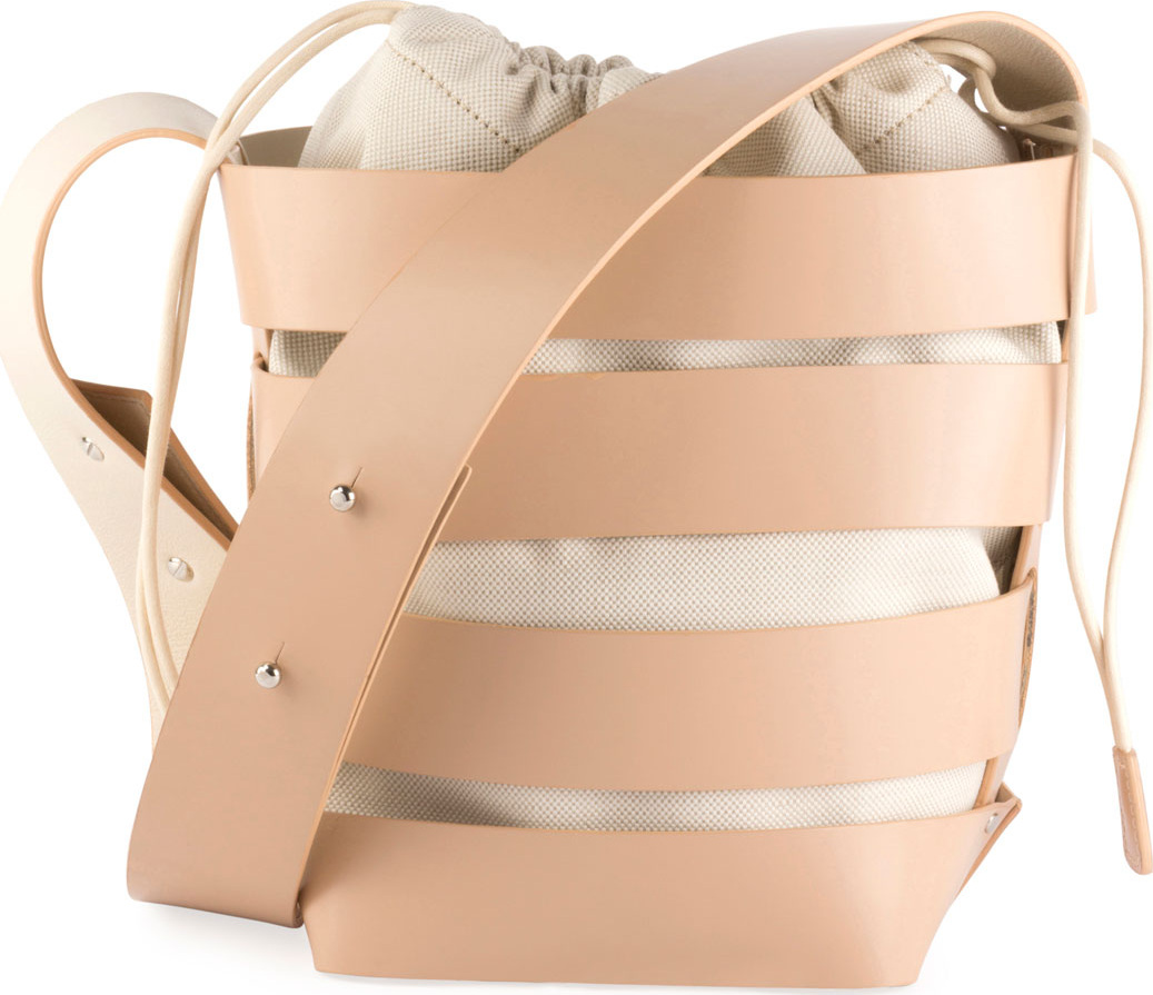 Paco Rabanne Cage Small Mixed Hobo Bag, Nude