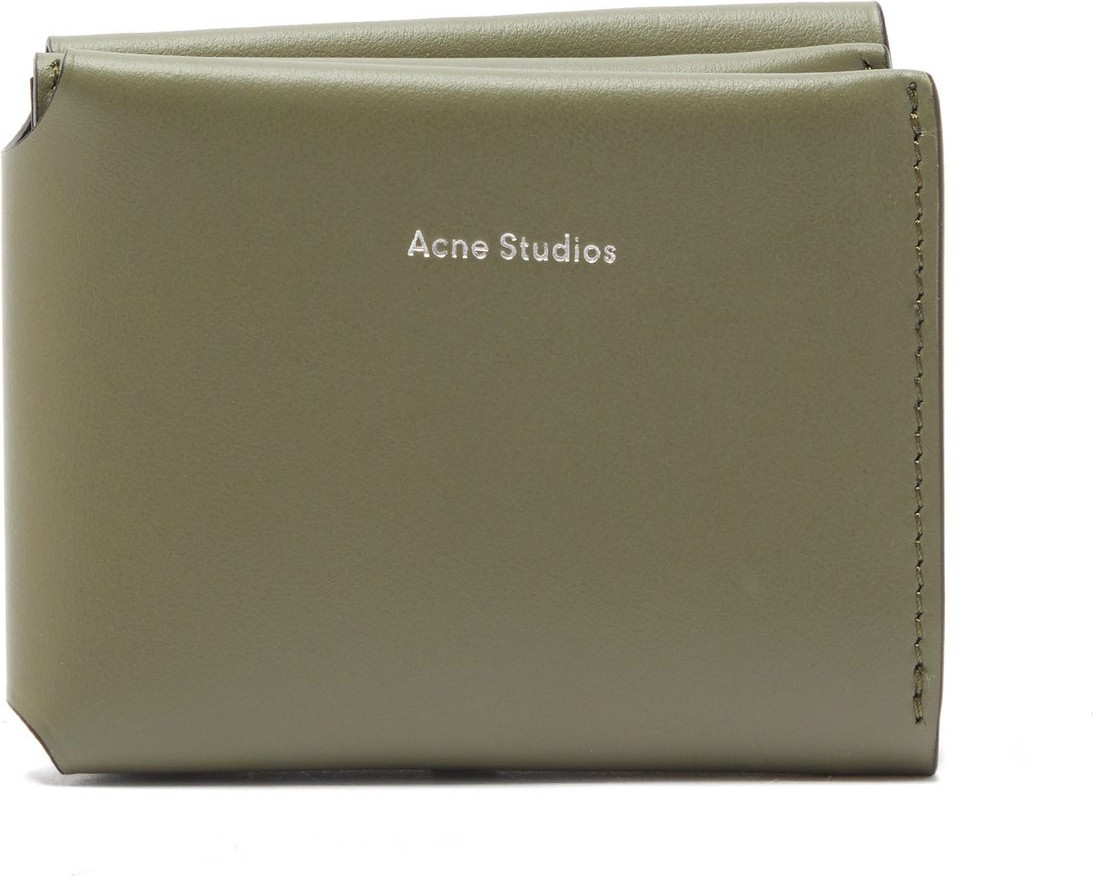 Acne Studios Logo-debossed tri-fold leather wallet