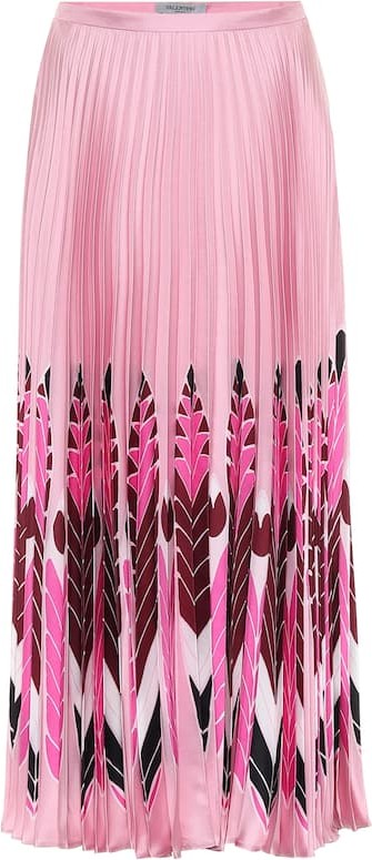 Valentino Printed silk midi skirt