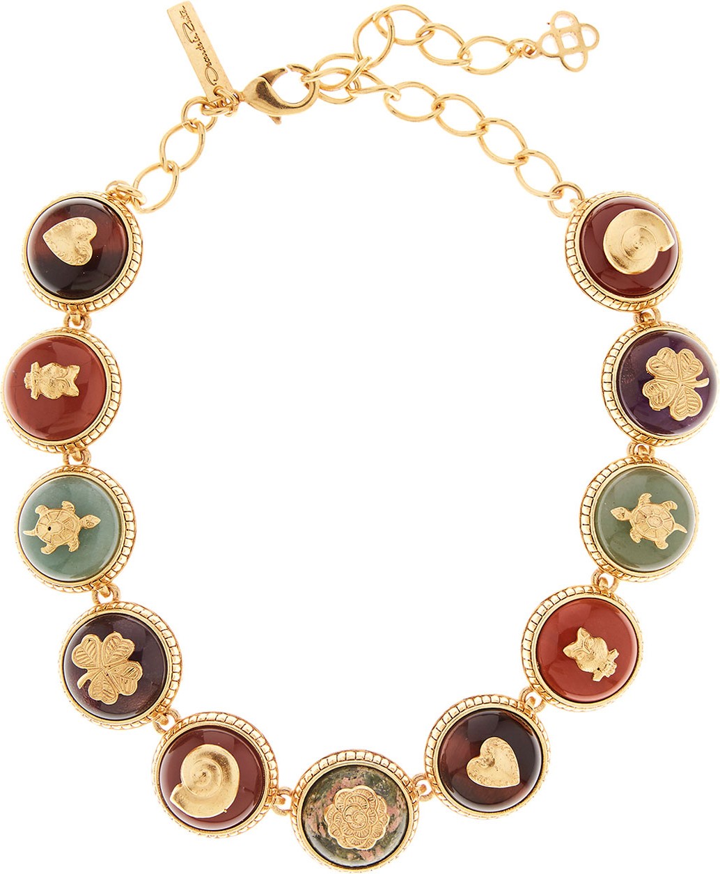 Oscar De La Renta Semiprecious Disk Necklace