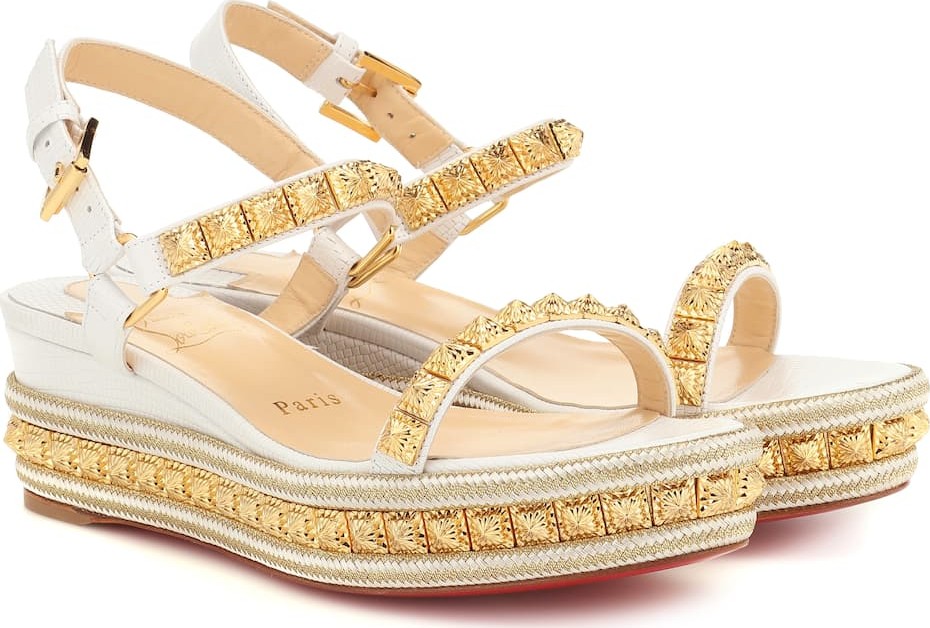 Christian Louboutin Pyraclou 60 metallic leather sandals