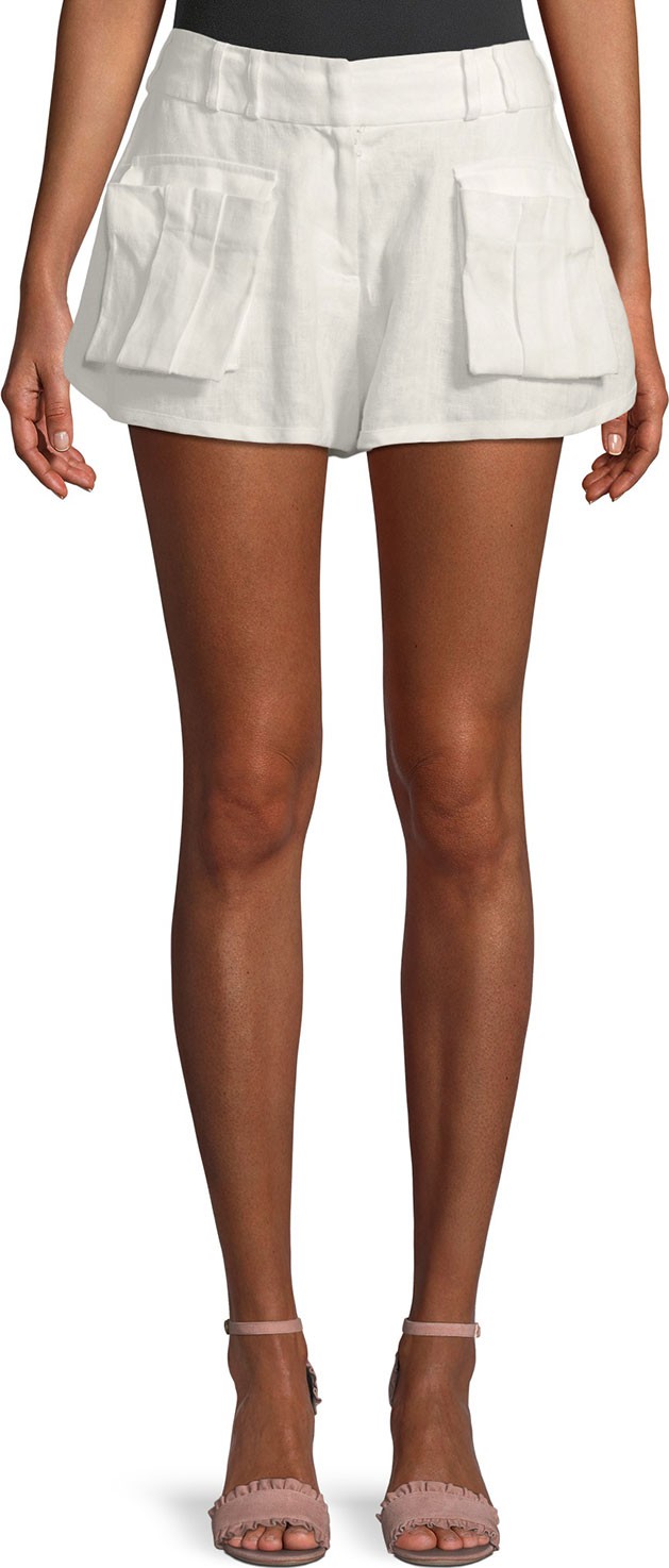 Zimmermann Golden Linen Skater Shorts