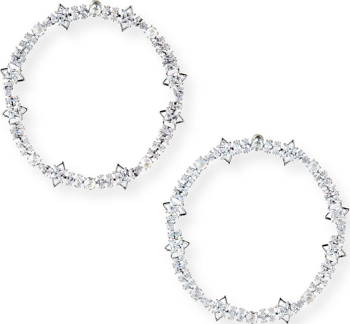 Fallon Jagged-Edge Cheekbone Hoop Earrings