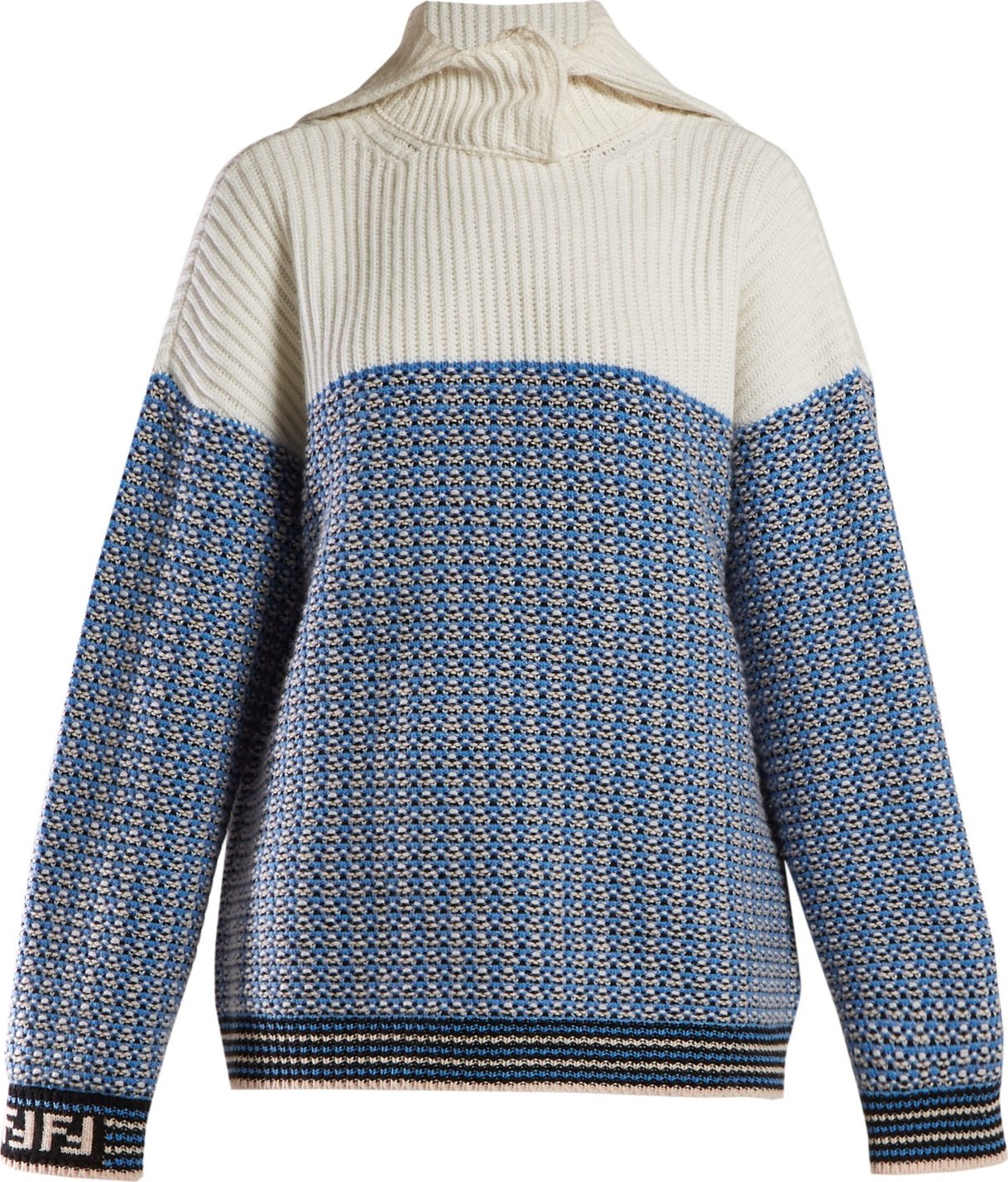 Fendi FF logo-intarsia wool sweater