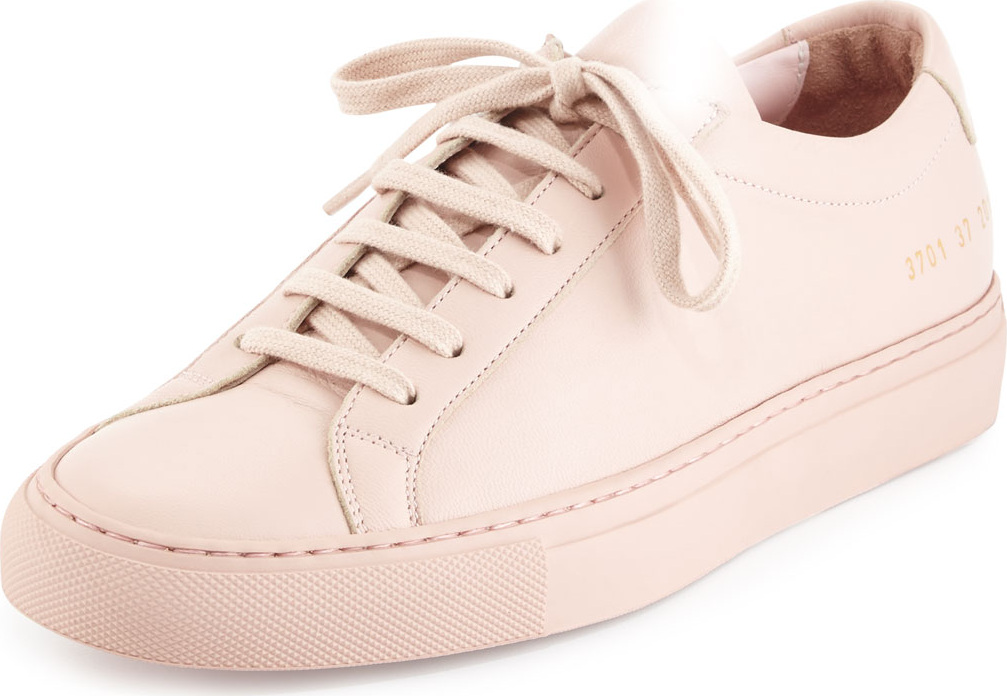 Common Projects Achilles Leather Low-Top Sneakers, Pink