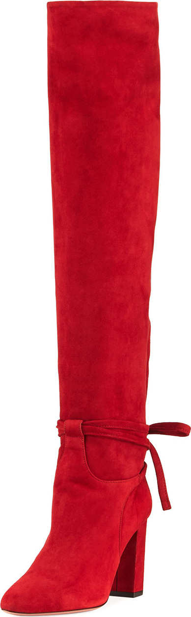 Aquazzura Milano Scrunched Knee-High Boots