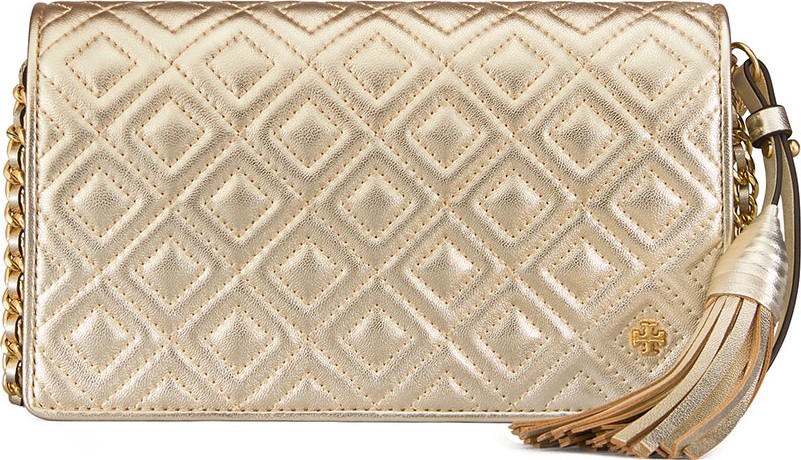 Tory Burch Fleming Metallic Crossbody Wallet