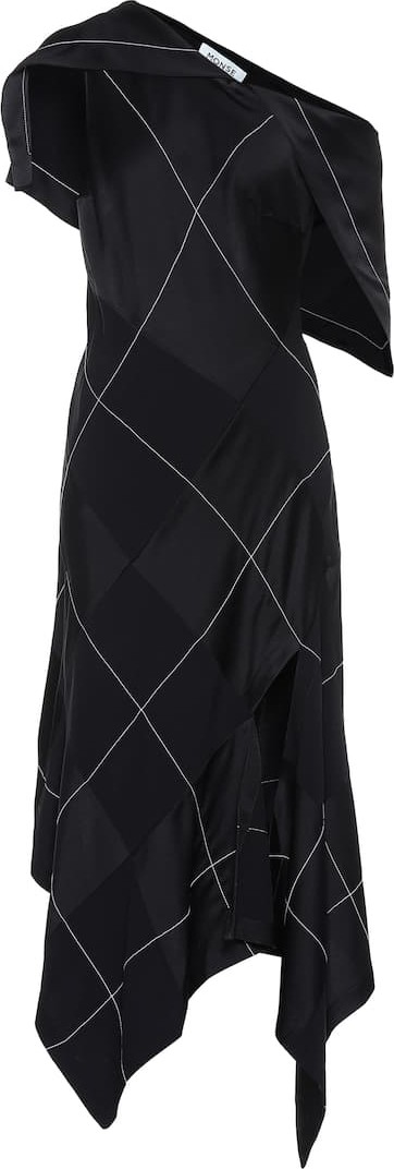 Monse Checked satin midi dress