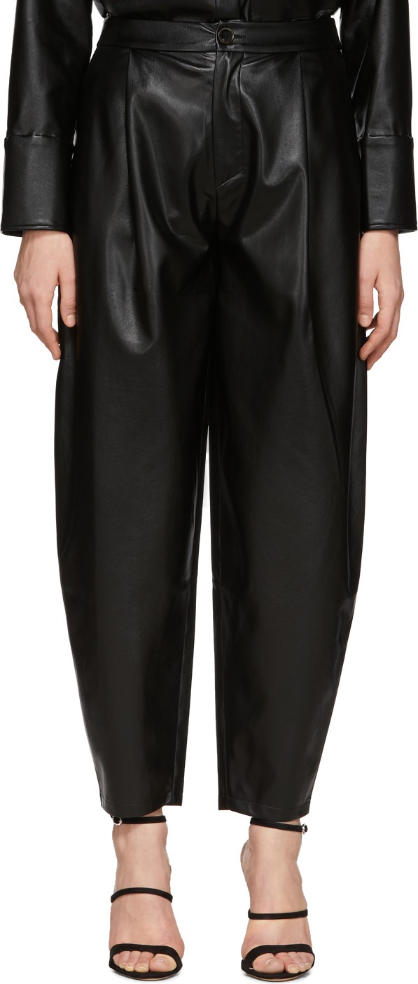 Aeron Black Faux-Leather Fran Trousers