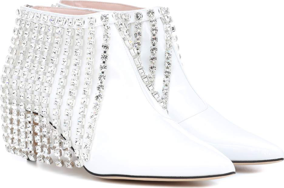Christopher Kane Crystal patent leather ankle boots