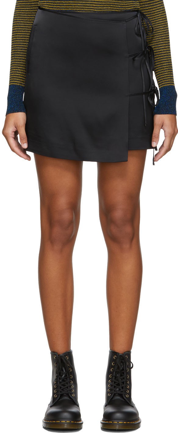 Opening Ceremony Black Tie Wrap Miniskirt