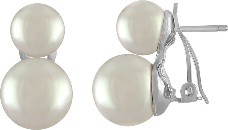 Majorica Pearl Double-Drop Pierced Earrings