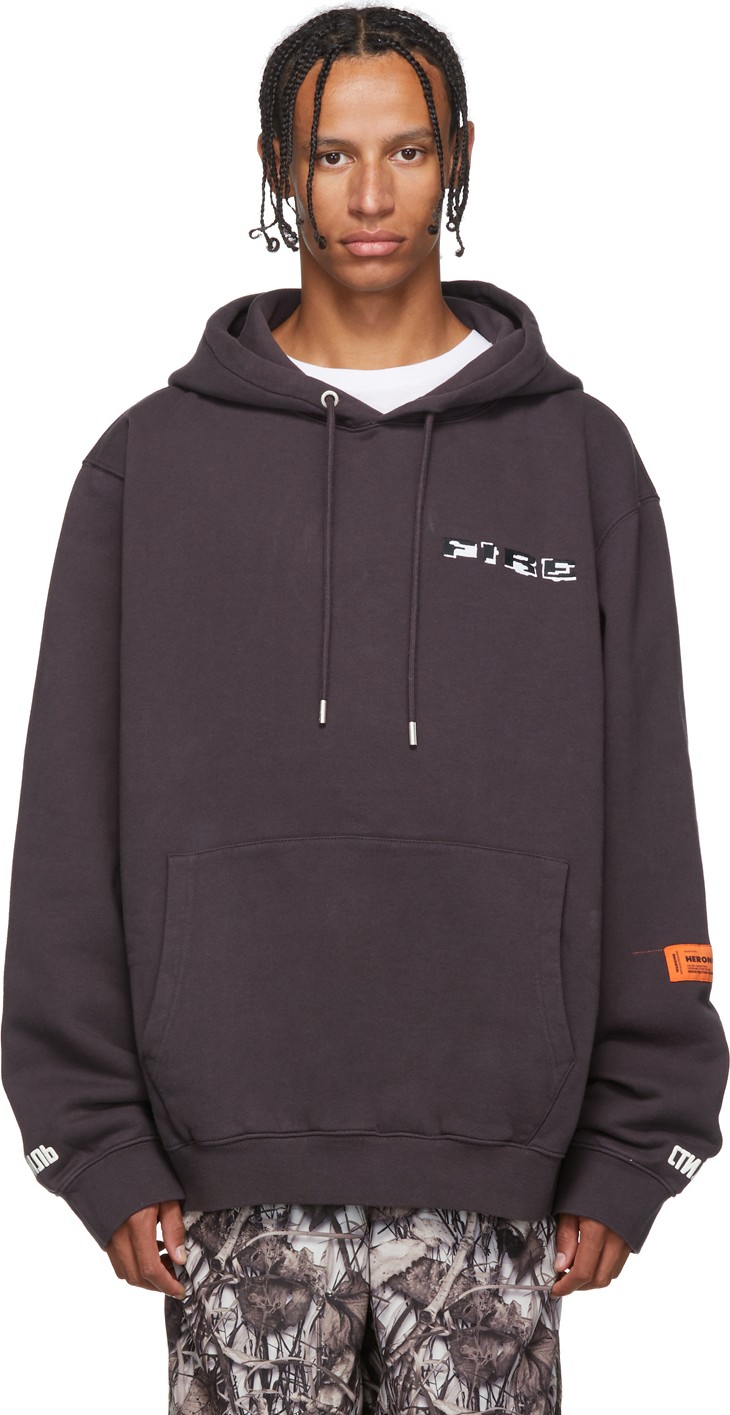 Heron Preston Grey 'Fire' Hoodie