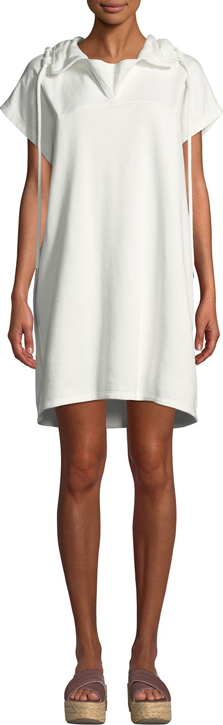 See By Chloé Short-Sleeve Hooded Shift Dress