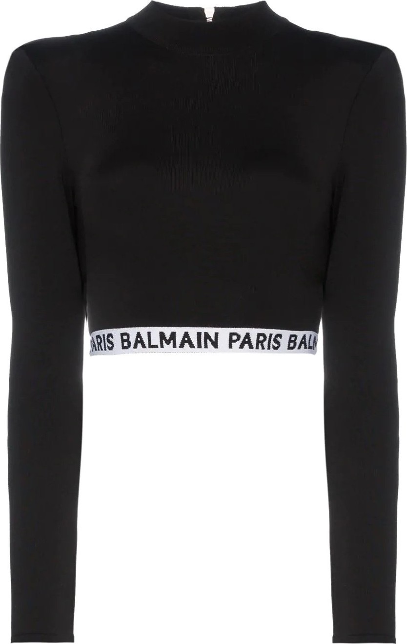 Balmain long sleeve crop top