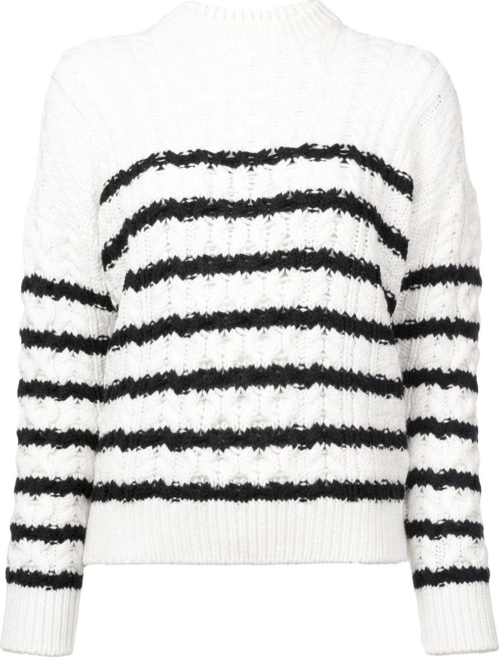 LOEWE striped cable knit jumper