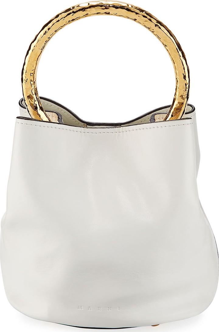 Marni Leather Metal Circle Bucket Bag