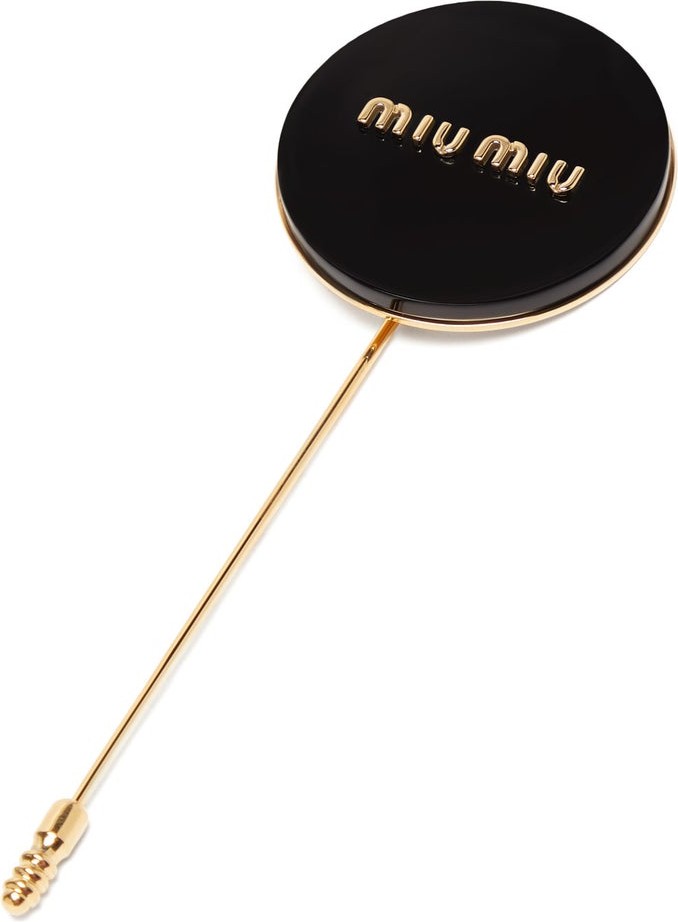 Miu Miu Logo-embossed metal pin