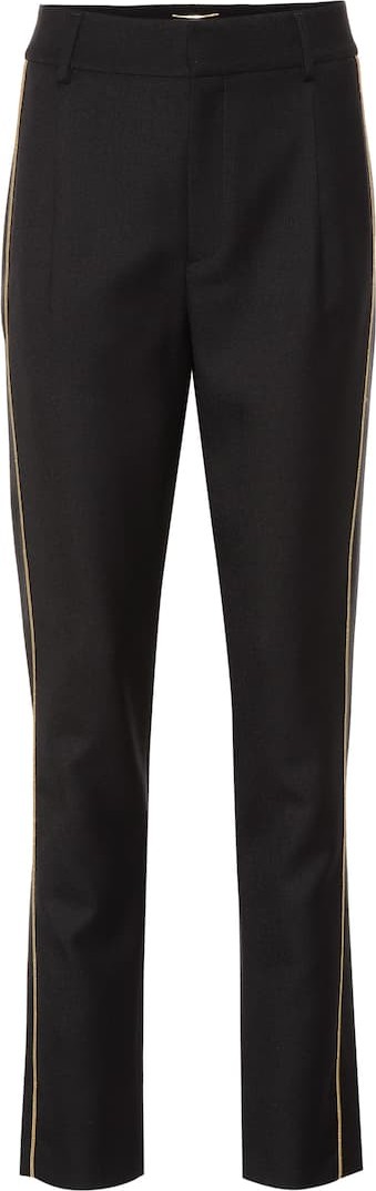 Saint Laurent Embroidered straight wool pants