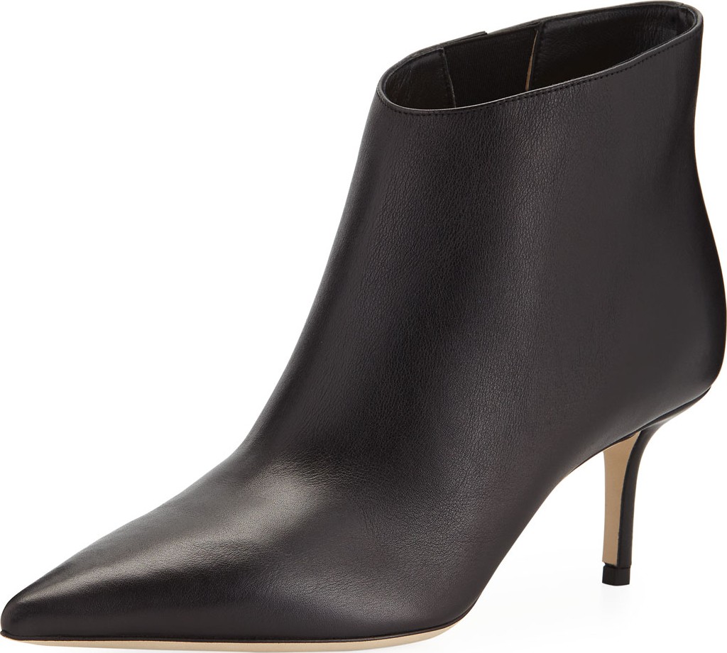 Jimmy Choo Marinda Smooth Leather Booties, Black
