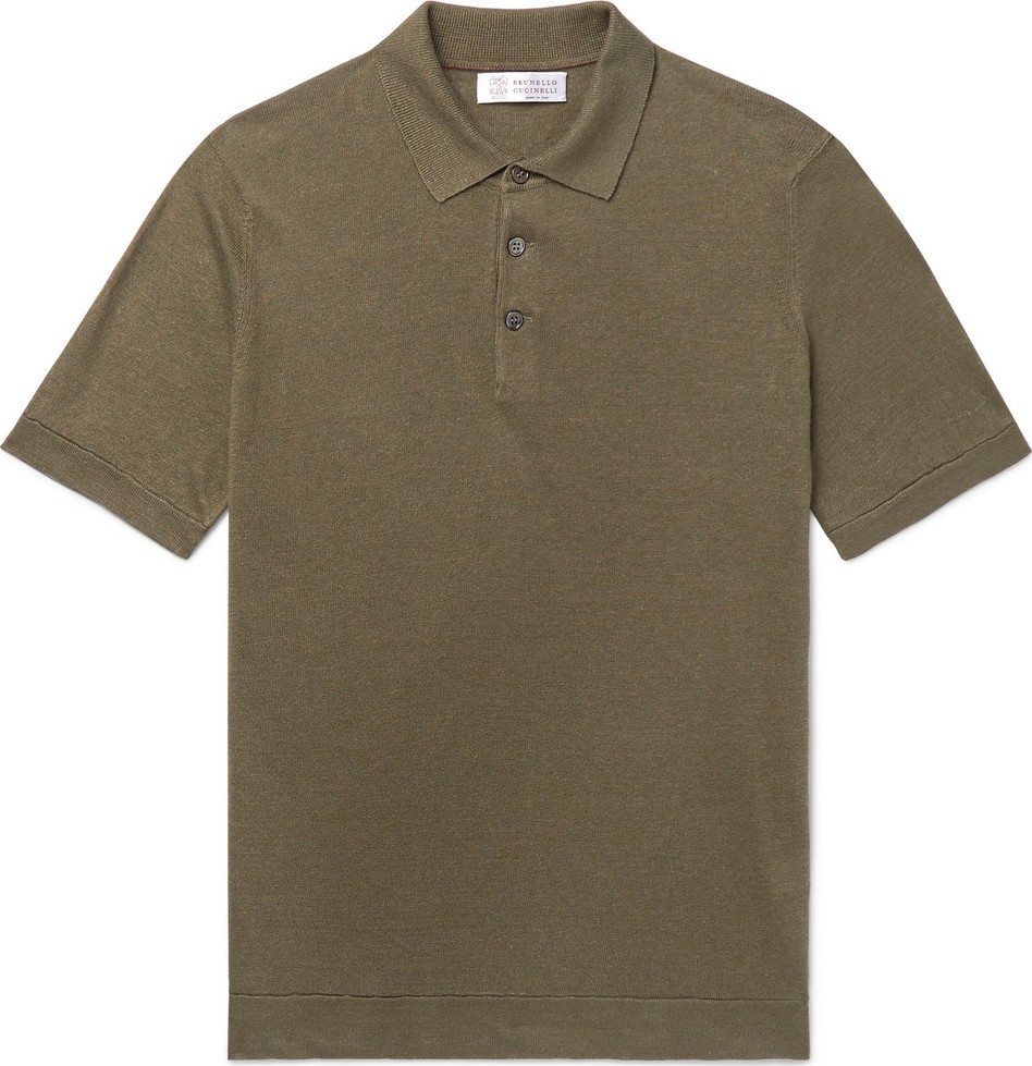 Brunello Cucinelli Slim-Fit Linen and Cotton-Blend Polo Shirt