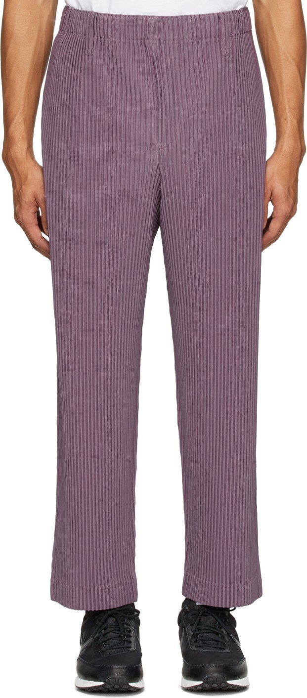 Homme Plissé Issey Miyake Purple Tapered Cropped Trousers