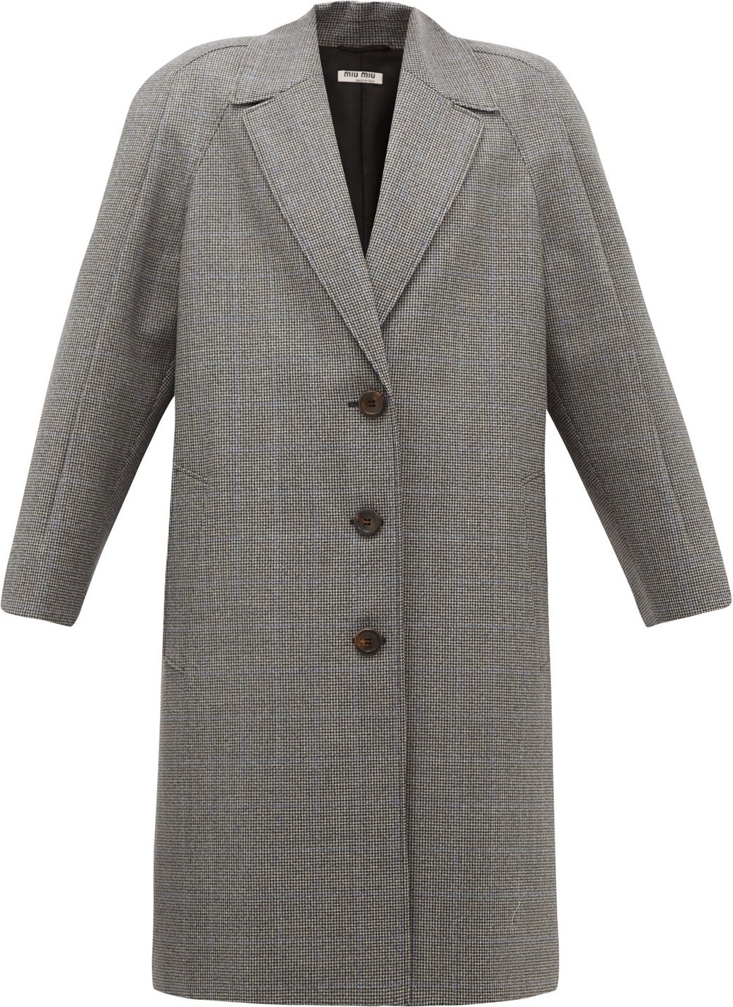 Miu Miu Houndstooth virgin wool single-breasted coat