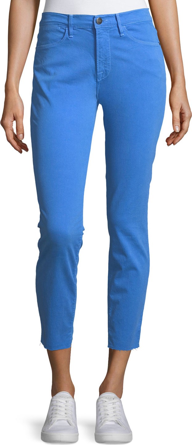 FRAME DENIM Le High Skinny Jeans w/ Raw-Edge Hem